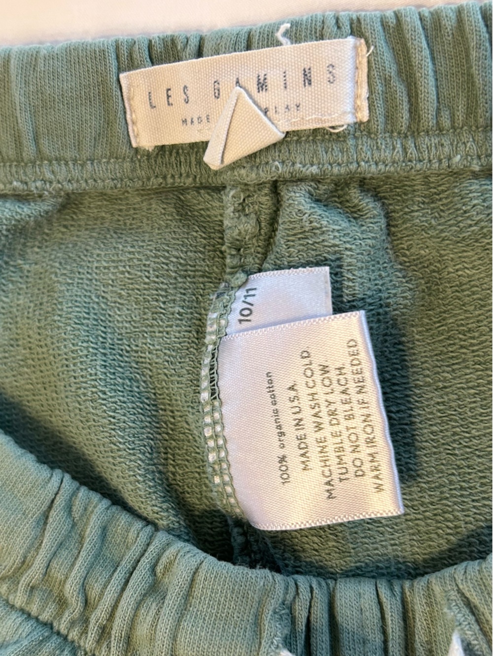 Les Gamins Sage Green Cotton Girls Shorts Size 10/11 - Picture 3 of 4